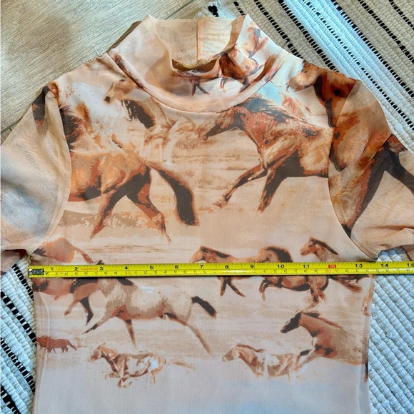 UO Alessia Mock Neck Mini Dress in Desert Horse Print - Picture 5 of 10